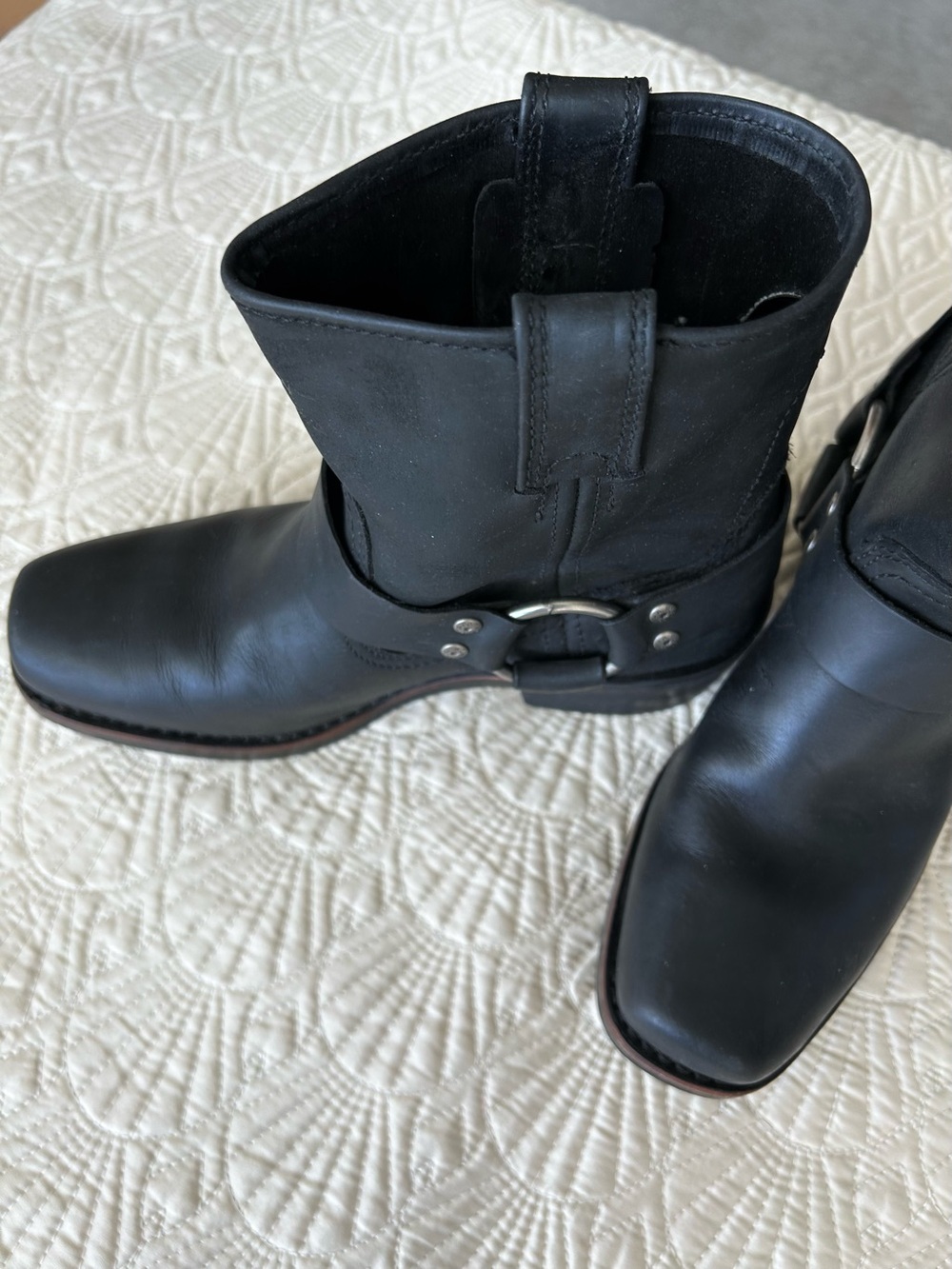 Like New black leather Harley Davidson Boots with Silver Buckle Detail - Picture 2 of 6